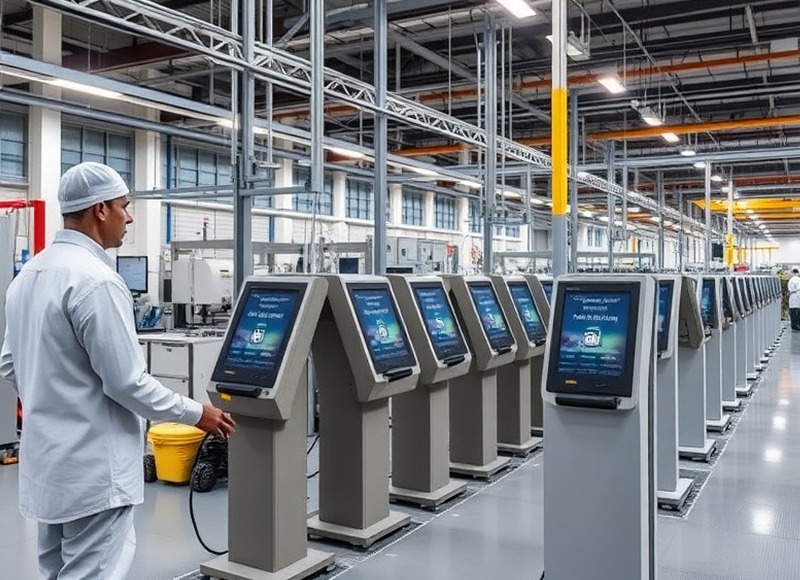 Production line for self-service terminals